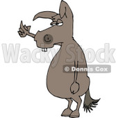 Cartoon of a Mad Donkey Flipping the Bird - Royalty Free Vector Clipart © djart #1162301