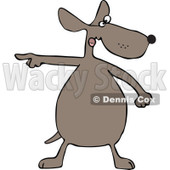 Cartoon of a Brown Dog Standing and Pointing - Royalty Free Vector Clipart © djart #1168037