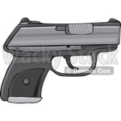 Cartoon of a Semi Automatic Hand Gun - Royalty Free Vector Clipart © djart #1168918