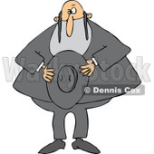 Cartoon of a Rabbi Holding His Hat - Royalty Free Vector Clipart © djart #1171667
