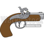 Cartoon of a Black Powder Pistol Gun - Royalty Free Vector Clipart © djart #1172038