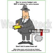 Cartoon of a DOT Man Looking at a Meter with Text - Royalty Free Clipart © djart #1172271