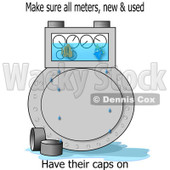 Cartoon of a Capless Gas Meter with Fish Swimming in the Display - Royalty Free Clipart © djart #1172272