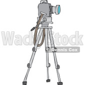 Cartoon of a Camera on a Tripod Stand - Royalty Free Vector Clipart © djart #1173242