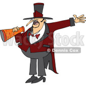 Cartoon of a Circus Ringmaster Man Making an Announcement with a Megaphone - Royalty Free Vector Clipart © djart #1179790