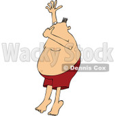 Cartoon of a Man Plugging His Nose and Jumping into Water - Royalty Free Vector Clipart © djart #1184720