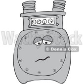 Cartoon of a Sad Gas Meter Mascot - Royalty Free Vector Clipart © djart #1184725