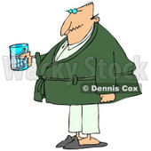 Cartoon of a Senior Man with a Cane and Teeth in a Glass - Royalty Free Clipart © djart #1189052