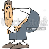 Cartoon of a Man Bending over with Fart Clouds - Royalty Free Vector Clipart © djart #1197919