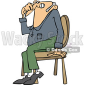Cartoon of a Farting Guy Sitting in a Chair and Passing Gass - Royalty Free Vector Clipart © djart #1200772
