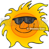 Happy Sun Wearing Shades Cartoon Clipart © djart #12035
