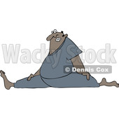 Cartoon of a Chubby Black Man Wincing and Doing the Splits - Royalty Free Vector Clipart © djart #1203762