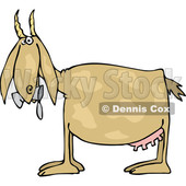 Cartoon of a Profiled Goat Eating Cans - Royalty Free Vector Clipart © djart #1210623