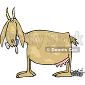 Cartoon of a Profiled Goat Eating and Pooping Cans - Royalty Free Vector Clipart © djart #1210625