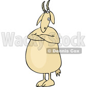 Cartoon of a Mad Goat Stnading with Folded Arms - Royalty Free Vector Clipart © djart #1211283