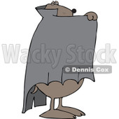 Clipart of a Halloween Dog Hiding Behind a Cape in a Vampire Dracula Costume - Royalty Free Vector Illustration © djart #1215705