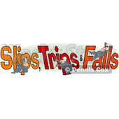 Clipart of a Slipping Tripping and Falling Man over Slips Trips and Falls Text over Green and White - Royalty Free Illustration © djart #1215711