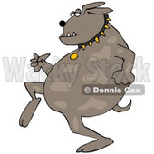 Clipart of a Sneaky Dog Running Upright - Royalty Free Vector Illustration © djart #1216240