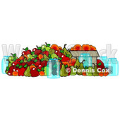 Clipart of Canning Jars and a Pile of Fall Harvest Fruits - Royalty Free Illustration © djart #1217103