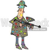 Clipart of a Paintball Man Covered in Colorful Splats - Royalty Free Illustration © djart #1217579