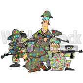 Clipart of a Paintball Team Covered in Colorful Splats - Royalty Free Illustration © djart #1217768
