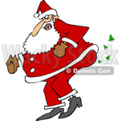 Clipart of Santa Farting Christmas Trees - Royalty Free Vector Illustration © djart #1219046