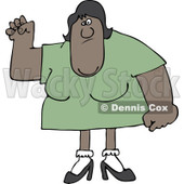 Clipart of a Tough Black Woman with Lots of Upper Body Strength - Royalty Free Vector Illustration © djart #1219048