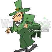 Clipart of a St Patricks Day Leprechaun Farting - Royalty Free Vector Illustration © djart #1219750