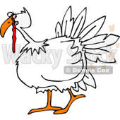 Clipart of a White Turkey Bird Farting - Royalty Free Vector Illustration © djart #1220850