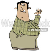 Clipart of a Half Defiant Man with One Hand in His Pocket and the Other in a Fist - Royalty Free Illustration © djart #1221472