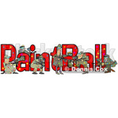 Clipart of a Paintball Team and Text - Royalty Free Illustration © djart #1221476
