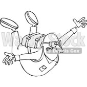 Clipart of a Nervous Guy Falling While Sky Diving - Royalty Free Vector Illustration © djart #1222714
