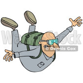 Clipart of a Nervous Man Falling While Sky Diving - Royalty Free Illustration © djart #1222717