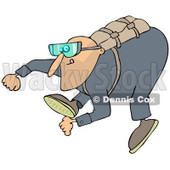 Clipart of a Man Falling While Sky Diving - Royalty Free Illustration © djart #1222718