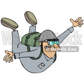Clipart of a Man Holding His Arms Out While Sky Diving - Royalty Free Illustration © djart #1222721