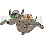 Clipart of a Dog Skydiving - Royalty Free Illustration © djart #1222947