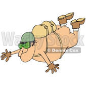 Clipart of a Nude Man Falling While Sky Diving - Royalty Free Illustration © djart #1223250