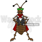 Clipart of a Cool Bug Wearing a Vest and Sunglasses - Royalty Free Illustration © djart #1224441