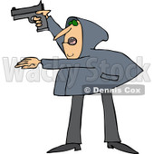 Clipart of an Armed Robber Man in a Hoodie - Royalty Free Vector Illustration © djart #1225229