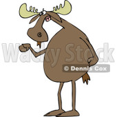 Clipart of a Mad Irate Moose Waving a Fist - Royalty Free Vector Illustration © djart #1227607