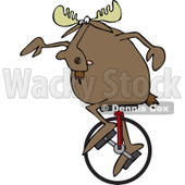 Clipart of a Moose on a Unicycle - Royalty Free Vector Illustration © djart #1227679