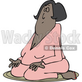 Clipart of a Black Woman Meditating in the Lotus Pose - Royalty Free Vector Illustration © djart #1230191