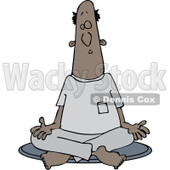 Clipart of a Black Man Meditating in the Lotus Pose - Royalty Free Vector Illustration © djart #1230193