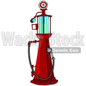 Clipart of a Red Old Fashioned Gas Pump - Royalty Free Illustration © djart #1230353
