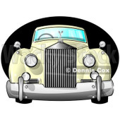 Clipart of a Vintage Antique Luxury Car over a Black Oval - Royalty Free Illustration © djart #1230500