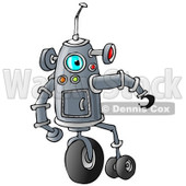 Clipart of a Robot with Wheels - Royalty Free Illustration © djart #1235588