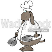 Dog Chef Cooking With Pans Clip Art Illustration © djart #12361