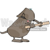 Handy Dog Using a Ruler Clip Art Illustration © djart #12366