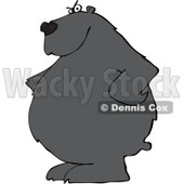 Clipart of a Stern Black Bear with His Hands on His Hips - Royalty Free Vector Illustration © djart #1237204