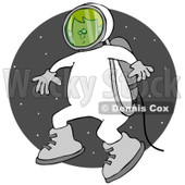 Clipart of a Boy Astronaut Doing a Space Walk over a Circle of Stars - Royalty Free Illustration © djart #1239290
